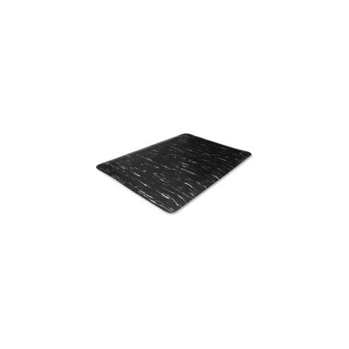 Genuine Joe Marble Top Anti-fatigue Floor Mats - Office, Bank, Cashier's Station, Industry - 60" Length x 36" Width x 0.50" Thickness - Black Marble