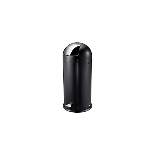 Genuine Joe 13.5 Gallon Pedal Receptacle Bin - 13.50 gal Capacity - 37.4" Height x 17.5" Diameter - Steel - Black