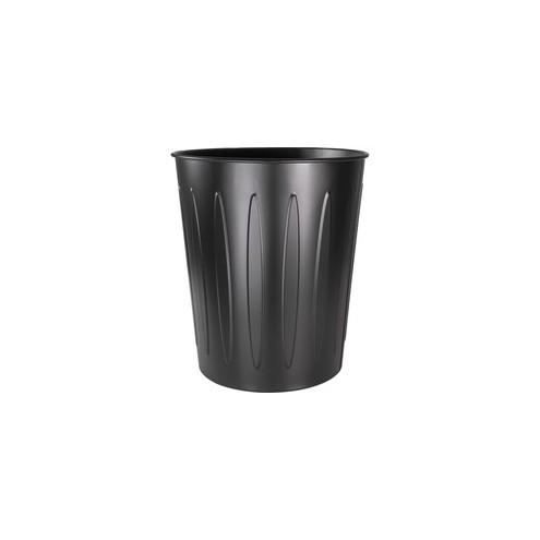 Genuine Joe Steel 6 Gallon Fire-safe Trash Can - 6 gal Capacity - 14" Height x 13" Depth - Metal, Steel - Black