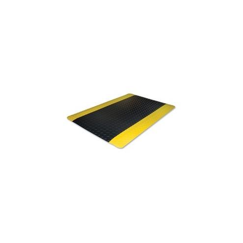 Genuine Joe Safe Step Anti-Fatigue Floor Mats - Warehouse, Factory - 36" Length x 24" Width - Black, Yellow