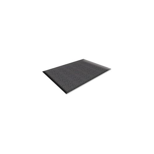 Genuine Joe Soft Step Vinyl Anti-Fatigue Mats - Warehouse - 10 ft Length x 36" Width x 0.38" Thickness - Vinyl - Black