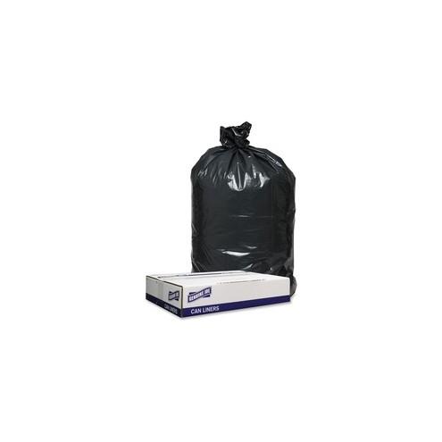 Genuine Joe 1.2mil Black Trash Can Liners - 33" Width x 39" Length x 1.20 mil (30 Micron) Thickness - Low Density - Black - 100/Carton - Can