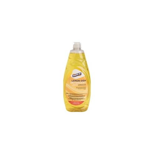 Genuine Joe Pot and Pan Detergent - Concentrate Liquid - 38 fl oz (1.2 quart) - Lemon Scent - 1 Each - Yellow