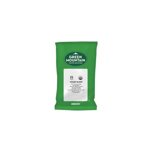 Green Mountain Coffee Fair Trade Organic House Blend - Regular - House Blend - Light - 2.5 oz - 50 CoffeeBag - 50 / Carton