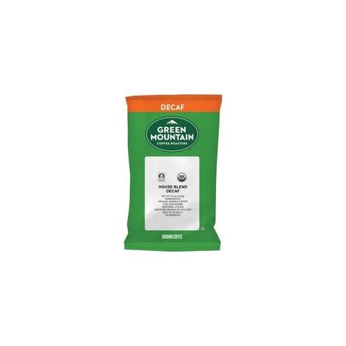 Green Mountain Coffee Roasters Fair Trade Organic House Blend Decaf Coffee - Decaffeinated - House Blend - Light - 2.5 oz - 50 CoffeeBag - 50 / Carton