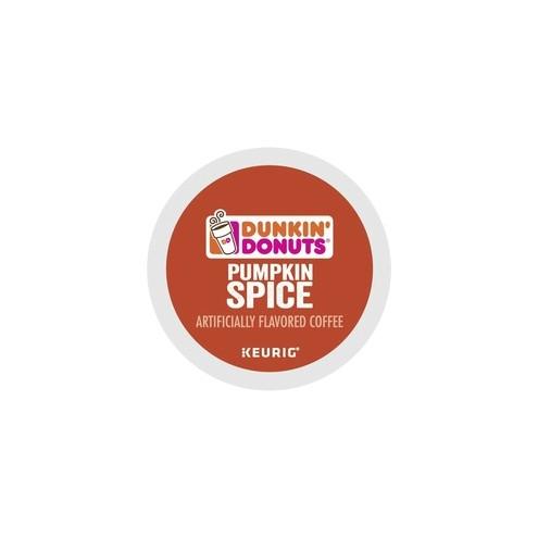 Dunkin' Donuts&reg; Pumpkin Spice K-Cup - Compatible with K-Cup Brewer - Caffeinated - Pumpkin Spice, Nutmeg, Cinnamon, Arabica - Medium - 24 / Box