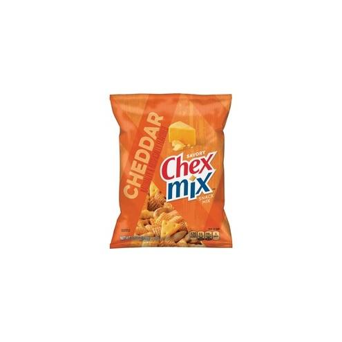 Chex Mix Cheddar Snack Mix - Cheddar Cheese, Corn, Wheat - 3.75 oz - 8 / Carton