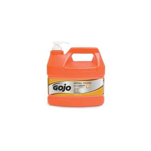 Gojo&reg; NATURAL* ORANGE Smooth Hand Cleaner - Citrus Scent - 1 gal (3.8 L) - Pump Bottle Dispenser - Soil Remover, Dirt Remover, Grease Remover - Hand - Orange - 1 Each