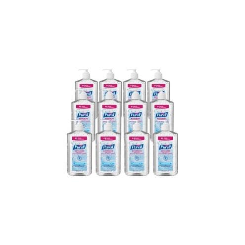 PURELL&reg; Instant Hand Sanitizer - 20 fl oz (591.5 mL) - Pump Bottle Dispenser - Hand - Clear - 12 / Carton