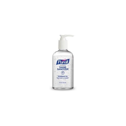 Gojo&reg; Advanced Hand Sanitizer Gel - 8 fl oz (236.6 mL) - Pump Bottle Dispenser - Kill Germs - Hand - Clear - 12 / Each