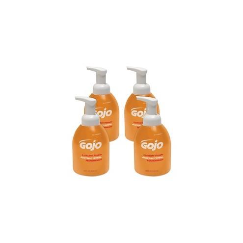 Gojo&reg; Luxury Foam Antibacterial Handwash - Orange Blossom Scent - 18.1 fl oz (535 mL) - Pump Bottle Dispenser - Kill Germs - Hand - Amber - Triclosan-free - 4 / Carton
