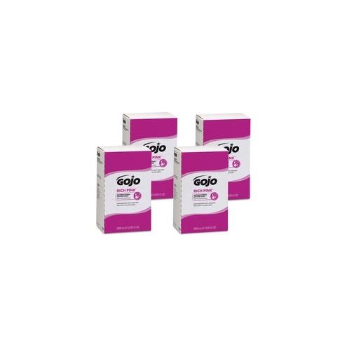 Gojo Rich Pink Antibacterial Lotion Soap Refill - 67.6 fl oz (2 L) - Soil Remover - 4 / Carton