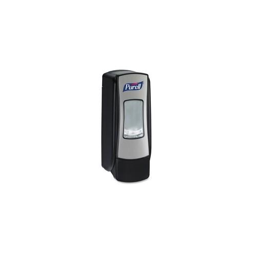 PURELL&reg; Chrome/Black ADX-7 Foam Soap Dispenser - Manual - 23.67 fl oz Capacity - Chrome, Black - 1Each