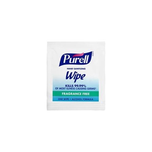 PURELL&reg; Sanitizing Hand Wipe Towelettes - White - Individually Wrapped - For Hand, Healthcare, Food Service, Hospitality, Travelling - 1000 / Carton