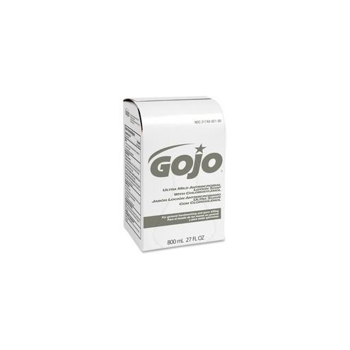 Gojo&reg; Bax-in-Box Refill Antimicrobial Lotion Soap - 27.1 fl oz (800 mL) - Hand - White - 12 / Carton