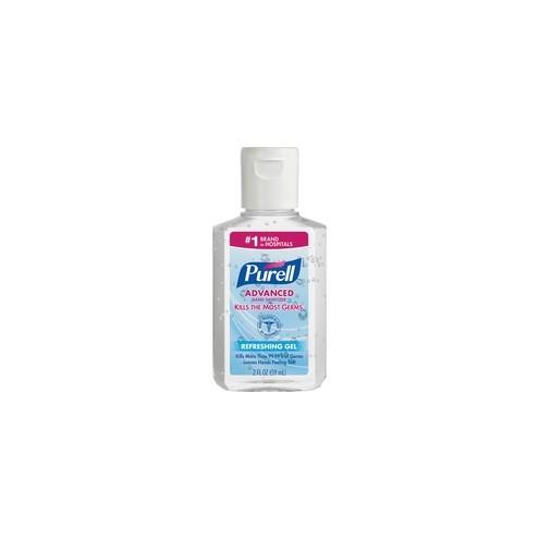 PURELL&reg; Portable Instant Hand Sanitizer - 2 fl oz (59.1 mL) - Flip Top Bottle Dispenser - Kill Germs - Hand - Clear - 24 / Carton