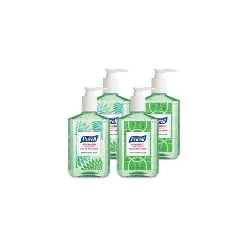 PURELL&reg; Ad Refreshing Aloe Instant Hand Sanitizer - 8 fl oz (236.6 mL) - Kill Germs - Hand - Clear, Green - Non-sticky, Residue-free - 24 / Carton