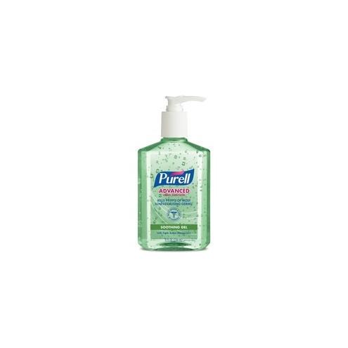 PURELL&reg; Aloe Advanced Hand Sanitizer - 8 fl oz (236.6 mL) - Pump Bottle Dispenser - Kill Germs - Hand, Skin - Green - Residue-free, Non-sticky - 1 Each