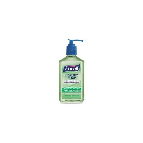 PURELL&reg; Scented Healthy Soap - Cucumber Scent - 12 fl oz (354.9 mL) - Pump Bottle Dispenser - Dirt Remover, Kill Germs - Hand - Light Green - Bio-based