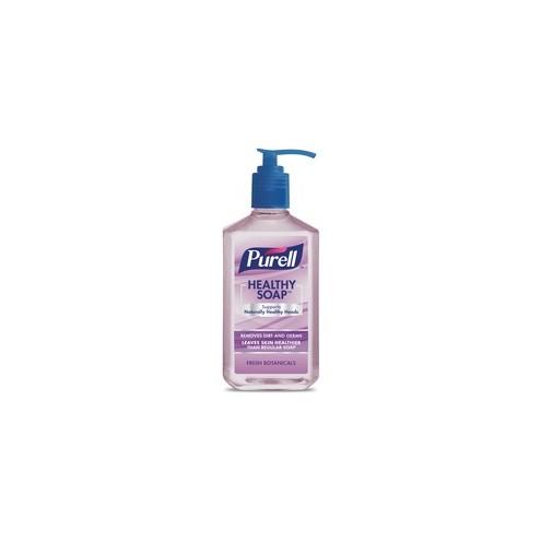 PURELL&reg; Scented Healthy Soap - Fresh Botanicals Scent - 12 fl oz (354.9 mL) - Pump Bottle Dispenser - Dirt Remover, Kill Germs - Hand - Purple - Bio-based - 12 / Carton