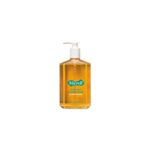 Micrell Antibacterial Lotion Soap - 8 fl oz (236.6 mL) - Pump Bottle Dispenser - Kill Germs, Grease Remover - Anti-irritant - 12 / Carton