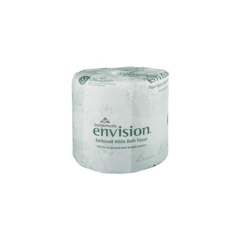 Envision Standard Roll Bath Tissue - 2 Ply - 4" x 4" - 550 Sheets/Roll - White - Soft - For Office Building, School, Public Facilities - 44000 / Carton