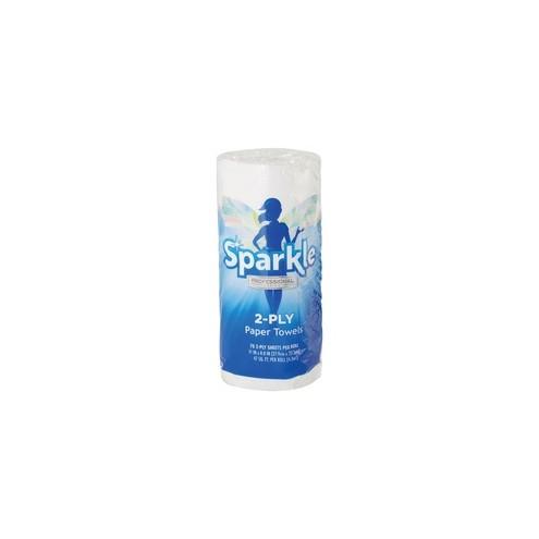 Sparkle ps Sparkle Premium Roll Towels - 2 Ply - 70 Sheets/Roll - White - Absorbent, Perforated - 30 / Carton