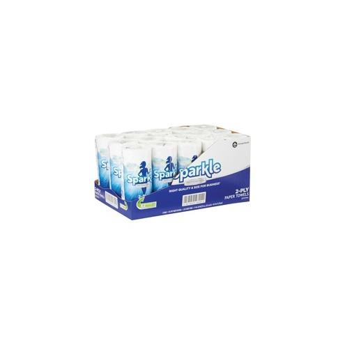 Sparkle ps Sparkle PS Paper Towel Rolls - 2 Ply - 8.80" x 11" - 85 Sheets/Roll - White - Absorbent, Individually Wrapped, Perforated, Chlorine-free - 1275 / Carton