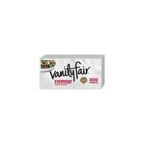 Vanity Fair VanityFair Everyday Napkins - 2 Ply - White - Paper - Soft, Strong, Absorbent - For Breakfast, Dinner - 300 / Pack