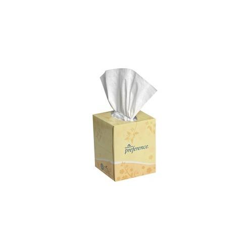 Preference Cube 2ply Facial Tissue - 2 Ply - 7.65" x 8.85" - White - Soft, Absorbent - 100 Quantity Per Box - 36 / Carton