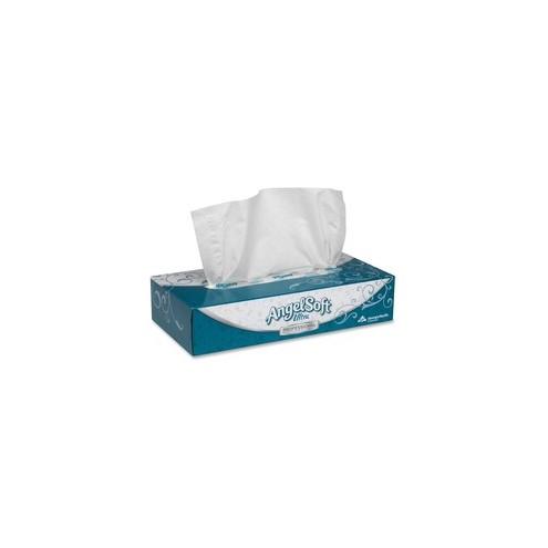 Angel Soft Ultra Professional Series Premium Facial Tissue in Flat Box - 2 Ply - 8.80" x 7.40" - White - Soft - For Restroom - 125 Quantity Per Box - 30 / Carton