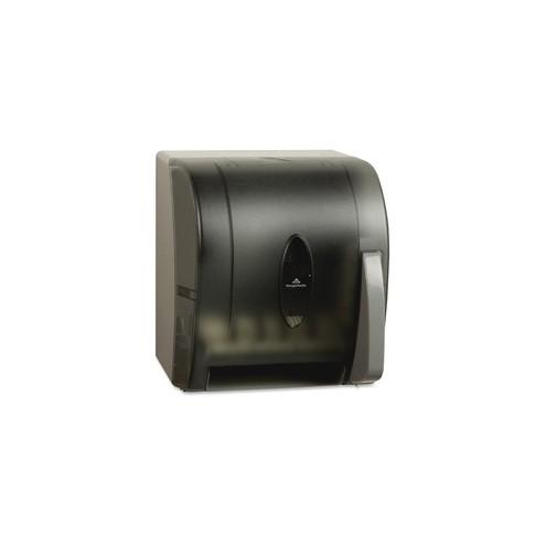 Georgia-Pacific Push Paddle Paper Towel Dispenser - Roll Dispenser - 1 x Roll - 14.3" Height x 12.8" Width x 10.5" Depth - Smoke Gray