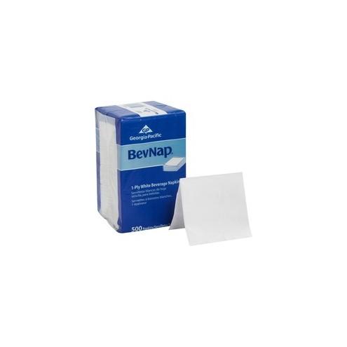 Georgia-Pacific Acclaim Economical BevNaps - 1 Ply - 9.50" x 9.50" - White - Perforated, Absorbent, Durable, Compostable, Absorbent - For Beverage, Restaurant - 4000 / Carton