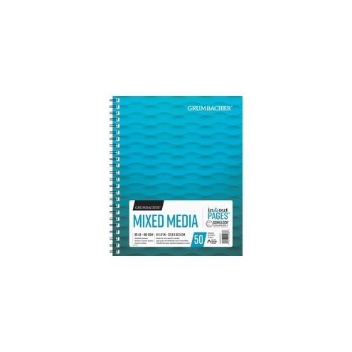 Grumbacher Mixed Media Wire-bound Notebook - 50 Sheets - Wire Bound - 90 lb Basis Weight - 9" x 12" - Acid-free - 1Pad