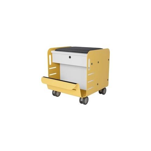 Great Openings Personal Storage - 21" x 18" x 19" - Letter, Legal - 200 lb Load Capacity - Powder Coat Finish, Key Lock - Yellow - Steel, Laminate