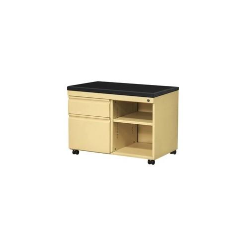 Great Openings Molly Cabinet - 18.3" x 30.5" x 23.3" - 200 lb Load Capacity - Key Lock, Mobility, Anti-tip - Yellow - Plastic