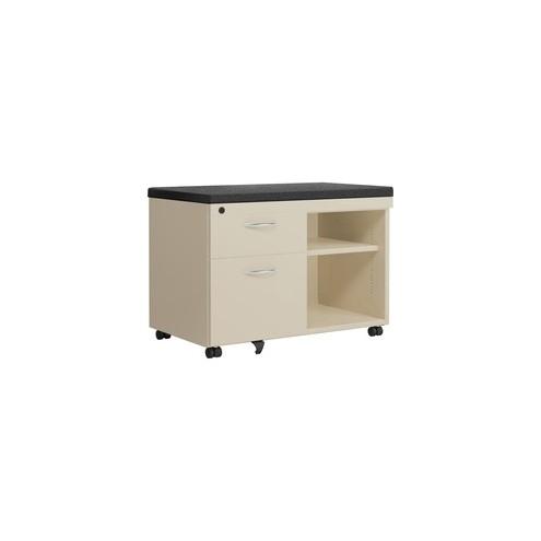 Great Openings Molly Cabinet - 18.3" x 30.5" x 23.3" - 200 lb Load Capacity - Key Lock, Mobility, Anti-tip - Beige - Plastic