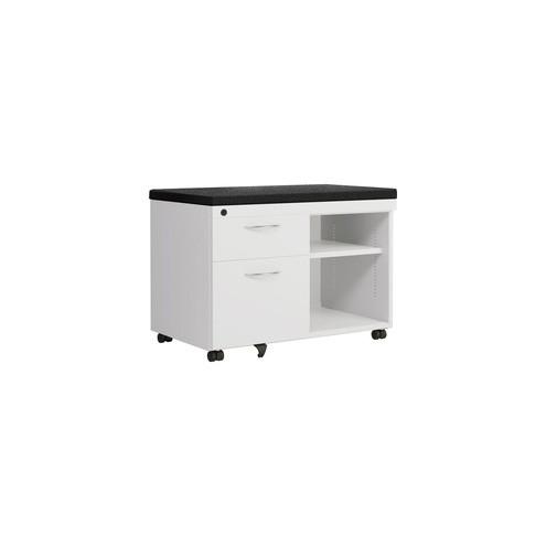 Great Openings Molly Cabinet - 18.3" x 30.5" x 23.3" - 200 lb Load Capacity - Key Lock, Mobility, Anti-tip - White - Plastic