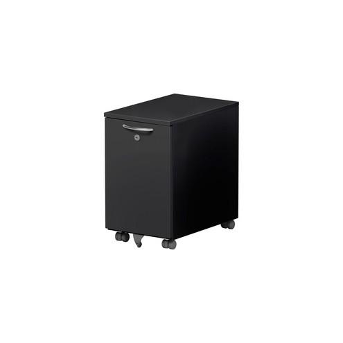 Great Openings Slim File - 2-Drawer - 18.9" x 12" x 20" - 2 x Drawer(s) for File - Locking Drawer, Durable - Black - Metal