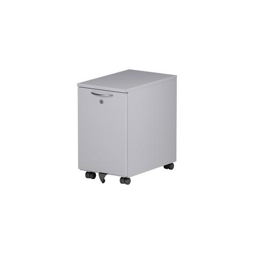 Great Openings Slim File - 2-Drawer - 18.9" x 12" x 20" - 2 x Drawer(s) for File - Locking Drawer, Durable - Silver - Metal