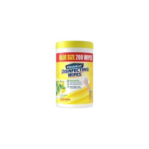 Guy & O'Neill Clean Cut Disinfecting Wipes - Lemon - White - Disinfectant, Long Lasting, Streak-free - For Kitchen, Bathroom, Office, Classroom - 200 / Each