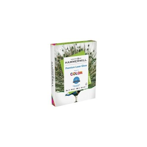 Hammermill Paper for Color Laser Print Laser Paper - Letter - 8 1/2" x 11" - 32 lb Basis Weight - Glossy - 300 / Pack - White