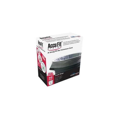 Heritage Accufit Reprime 32 Gallon Can Liners - 32 gal - 33" Width x 44" Length x 0.90 mil (23 Micron) Thickness - Low Density - Clear - Linear Low-Density Polyethylene (LLDPE) - 50/Box - Garbage