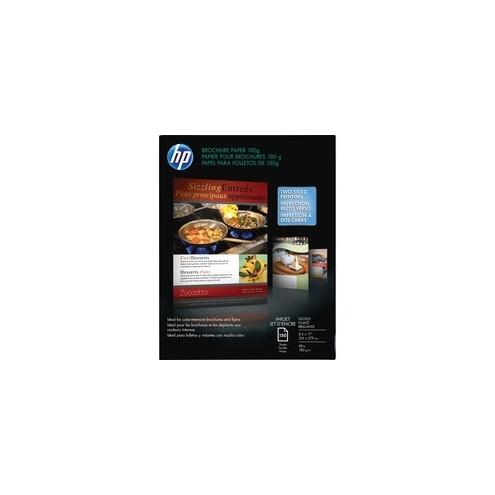 HP Inkjet Print Brochure/Flyer Paper - 98% Opacity - Letter - 8 1/2" x 11" - 48 lb Basis Weight - Glossy - 150 / Pack - Glossy