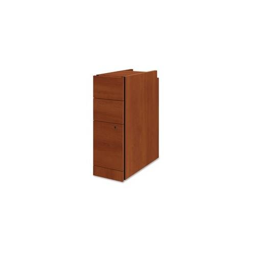 HON 10500 Series Narrow Pedestal 9-1/2"W - 2-Drawer - 9.5" x 22.8" x 28" - 2 x Box Drawer(s), File Drawer(s) - Square Edge - Material: Wood - Finish: Cognac, Thermofused Laminate (TFL)