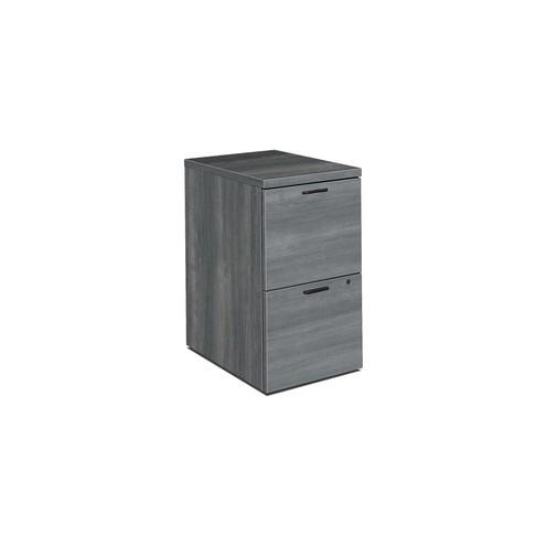 HON 10500 Series Freestanding F/F Mobile Pedestal - 15.8" x 22.8"28" , 2" Caster - 2 x File Drawer(s) - Flat Edge - Material: Thermofused Laminate (TFL), Wood - Finish: Sterling Ash Laminate