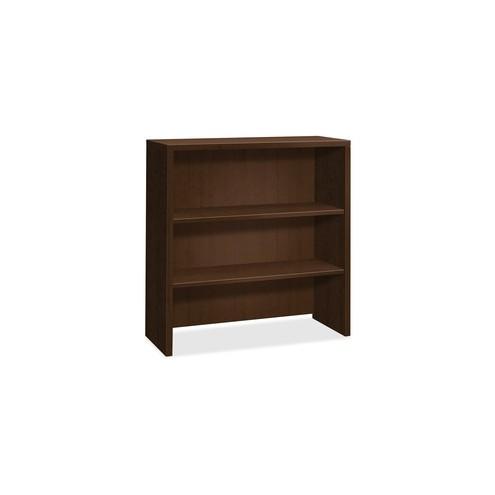 HON 10500 Series Mocha Laminate Furniture Components - 36" x 14.6" x 37.1" - 2 Shelve(s) - Square Edge - Material: Wood Grain Work Surface, Metal Fastener - Finish: Laminate, Mocha