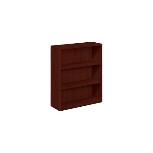 HON 10500 Series Bookcase, 3 Shelves - 36" x 13.1" x 43.4" x 1.1" - 3 Shelve(s) - Square Edge - Material: Particleboard - Finish: Laminate, Mahogany