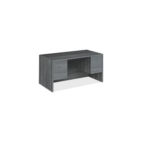 HON 10500 Series Sterling Ash Laminate Desking - 60" x 30" x 29.5" - 2 x File Drawer(s), Box Drawer(s) - Double Pedestal - Material: Wood, Laminate, Particleboard - Finish: Sterling Ash Laminate
