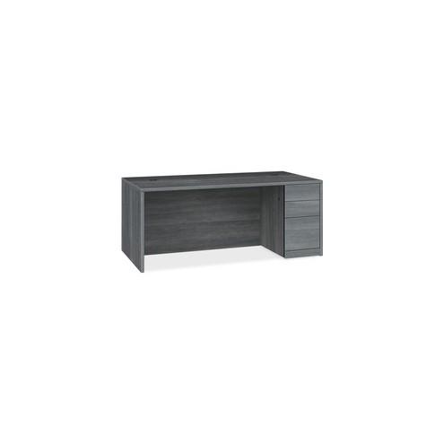 HON 10500 Series Sterling Ash Laminate Desking - 72" x 36" x 29.5" - 3 x Box Drawer(s), File Drawer(s)Right Side - Flat Edge - Material: Wood, Laminate - Finish: Sterling Ash Laminate